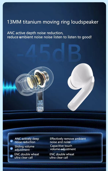 Airpods Pro A9 with Noise Cancelling, 24H Playtime