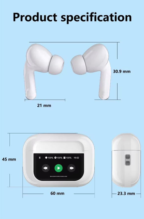 Airpods Pro A9 with Noise Cancelling, 24H Playtime